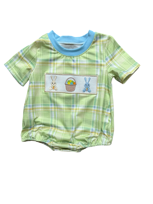 Honey Dew Baby Boys Plaid Easter Onesie