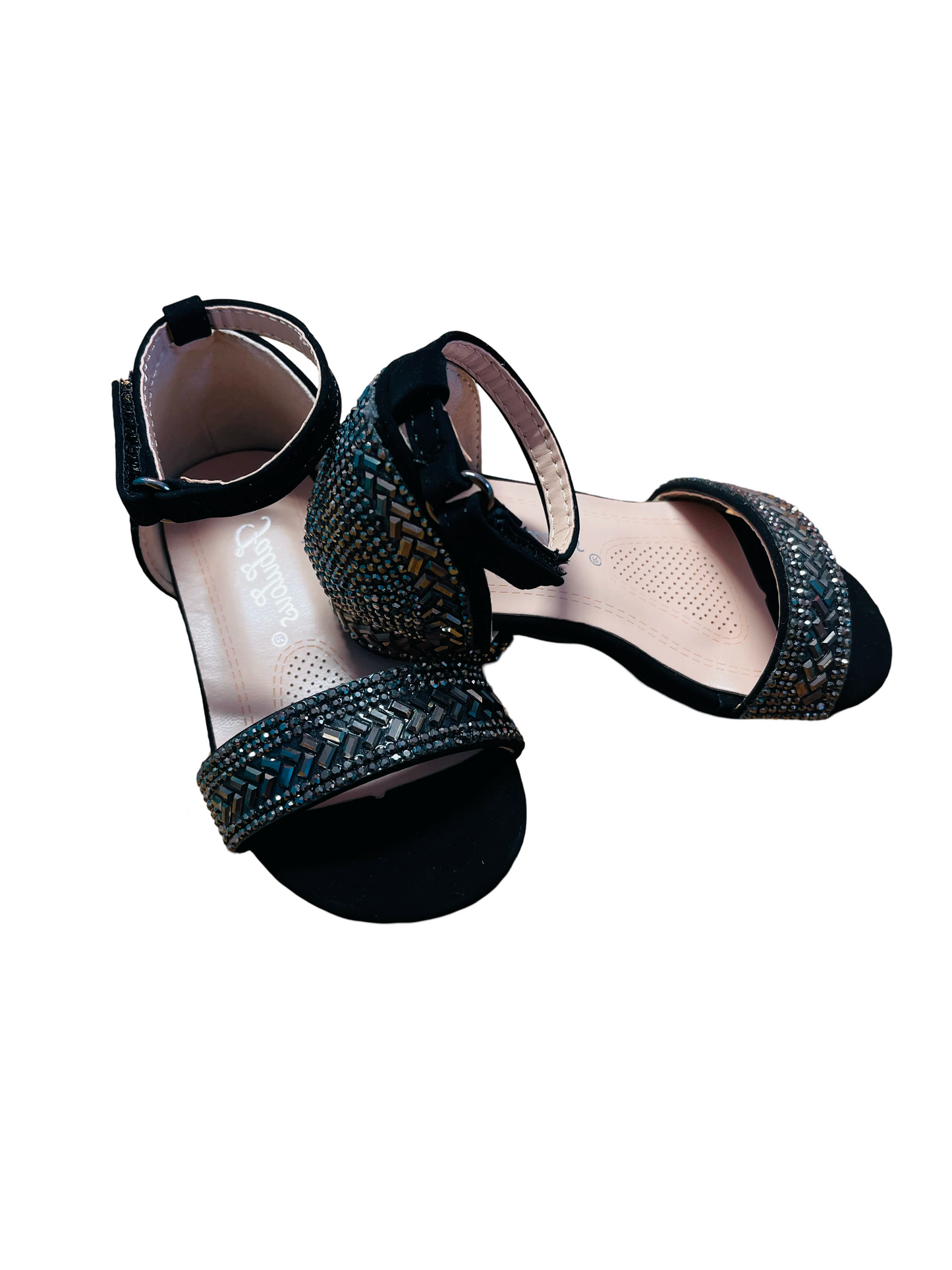 Black Rhinestone Heels