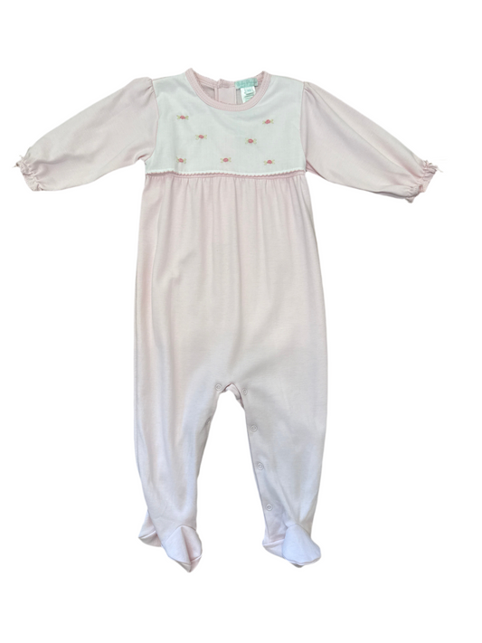 Baby Threads Pink Rose Footie