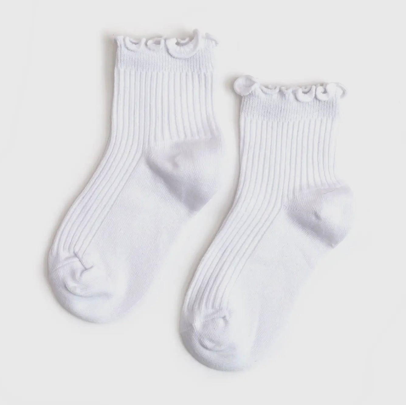 Little Stocking Co. Ribbed Lettuce Trim Midi Socks