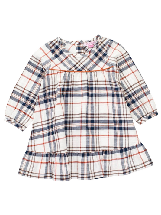 Ruffle Butts Homegrown Harvest Plaid LS Dress