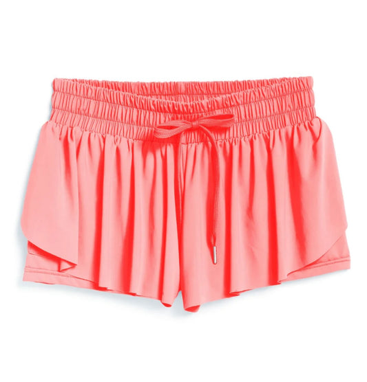 Girls Butterfly Shorts in Coral/Light Pink