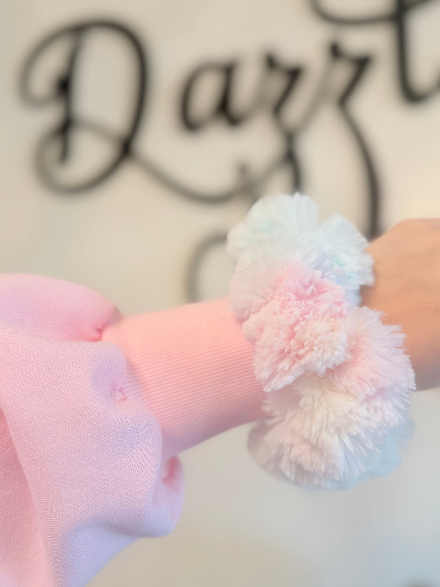 Pastel Unicorn Tie Dye Fluffy Scrunchie