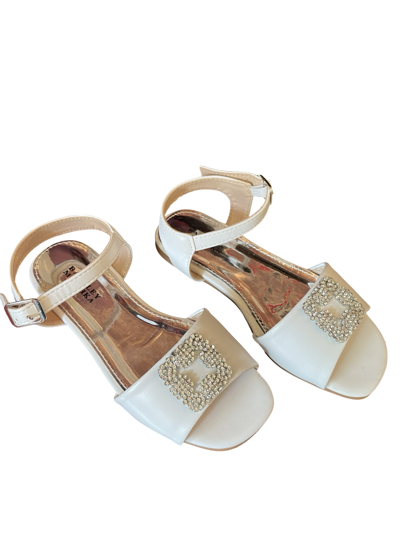 White Flats With Rhinestones