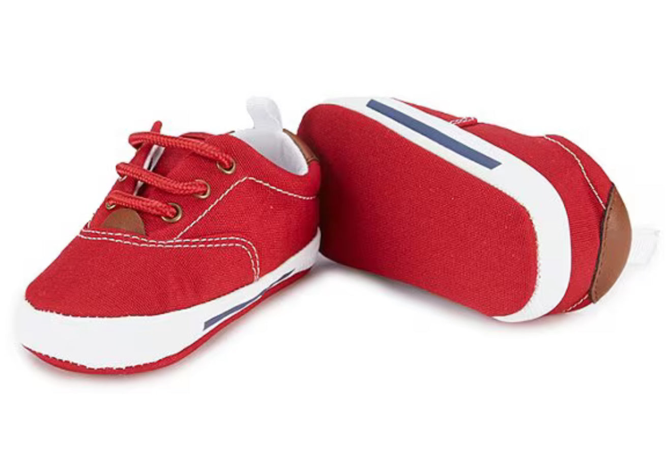 Baby Deer Boys Red Soft Sole Shoes