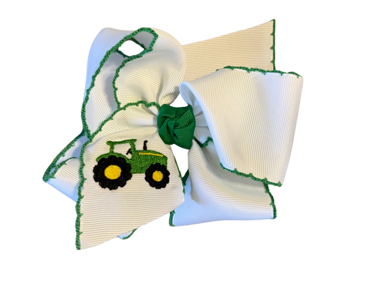 Oakley Jane Registry Beyond Creations Green Tractor Bow