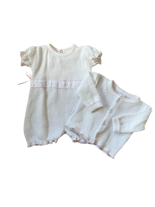 Paty Floral Knitted Bubble With Cardigan