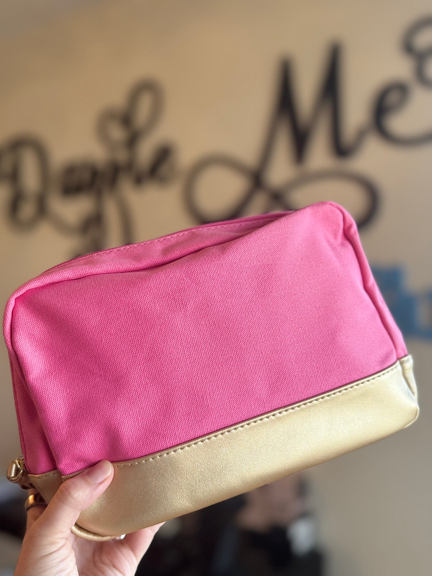 Vic & Lou Pink & Gold Makeup Bag