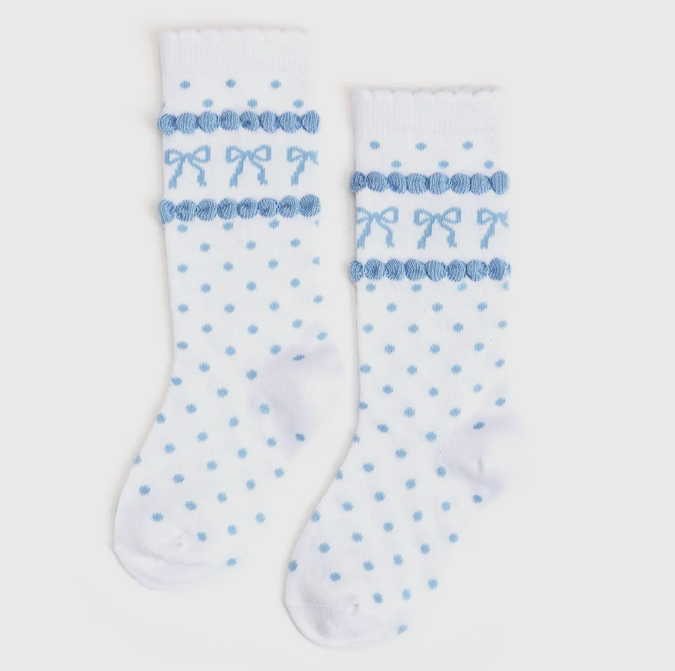 Little Stocking Co. Scalloped Knee High Socks with Bows