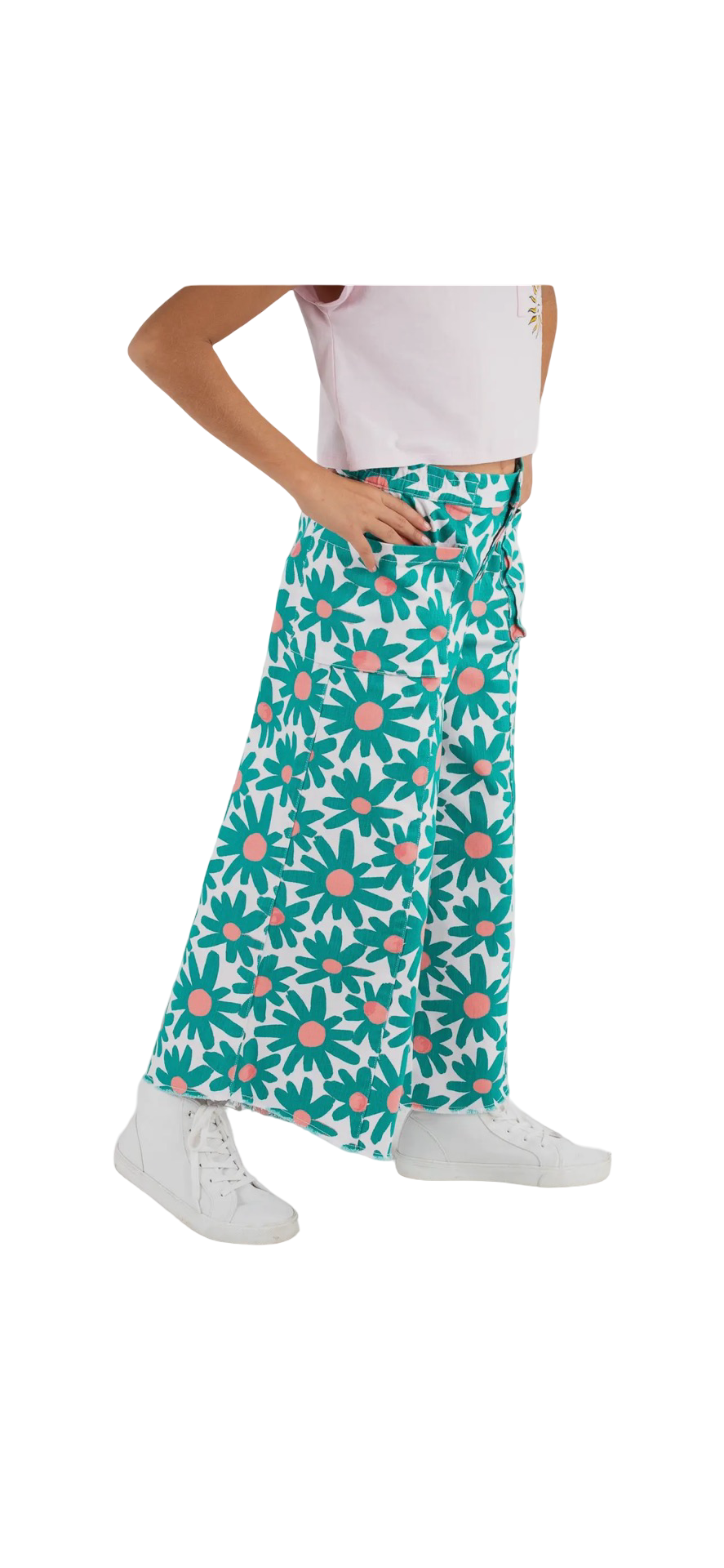 Day Camp Cropped Wide Leg Jeans