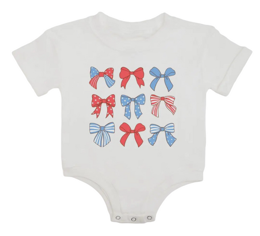 Fourth Of July Coquette Bow Onesie