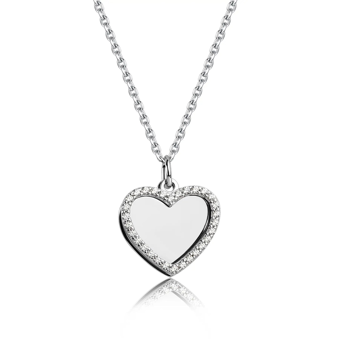 Cherished Moments Heart w/CZ Heart Necklace