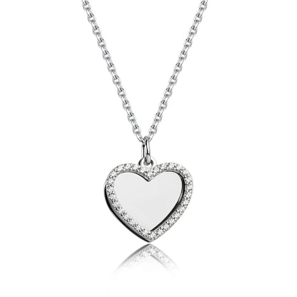 Cherished Moments Heart w/CZ Heart Necklace