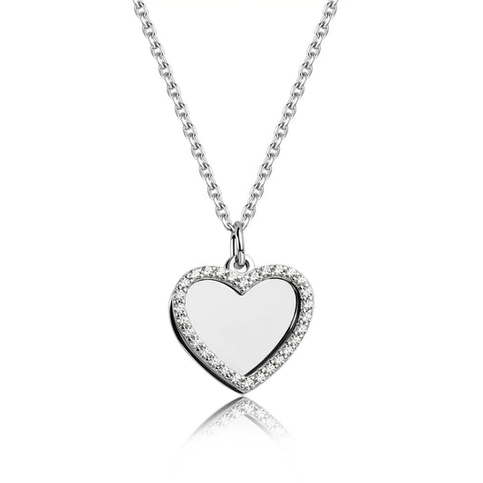 Cherished Moments Heart w/CZ Heart Necklace