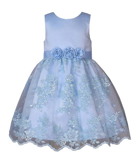 Bonnie Jean Satin Embroidery Dress