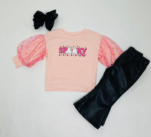 Honey Dew Pink "Spooky" Ruffle Shirt