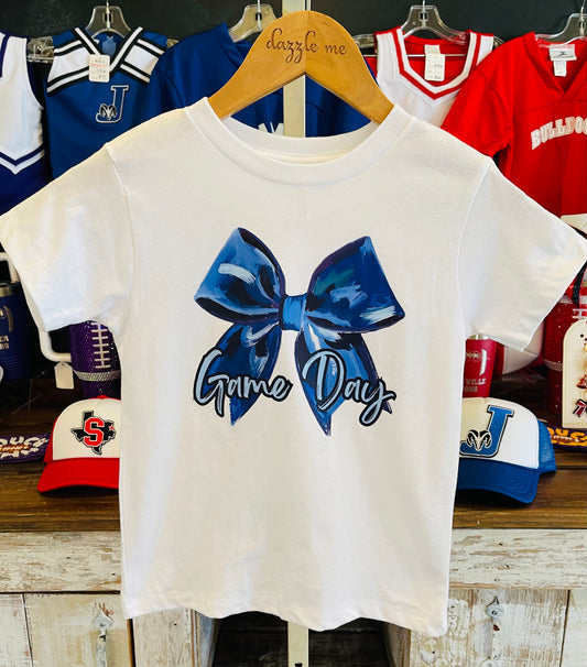 Blue Coquette Game Day Tee