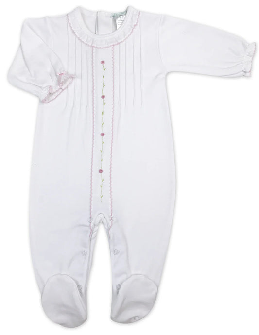 Baby Threads White Rose Petal Footie