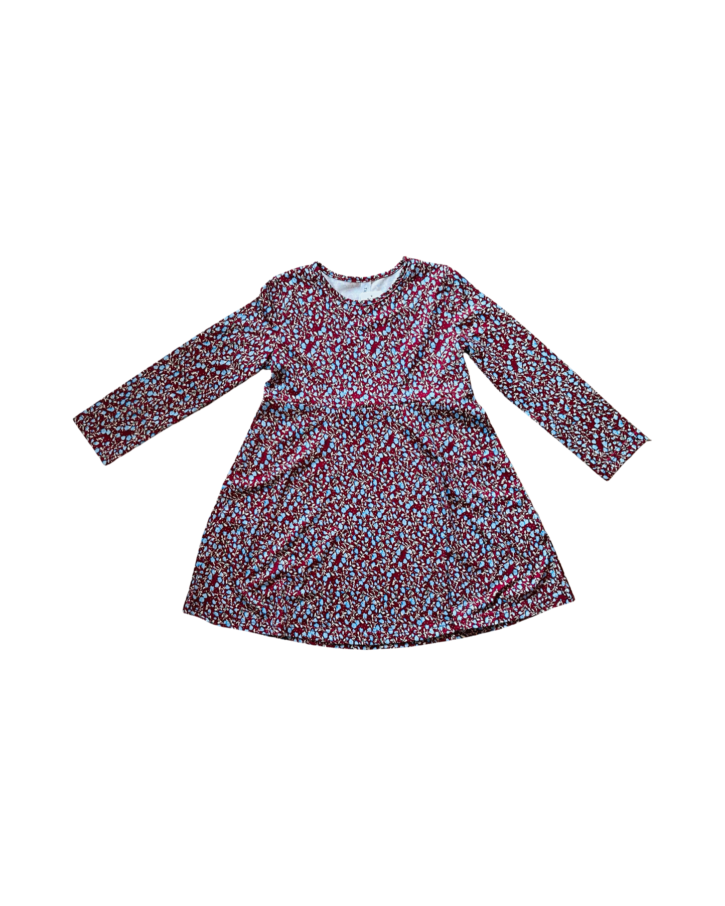 Tickled Teal Long Sleeve Burgundy Dress