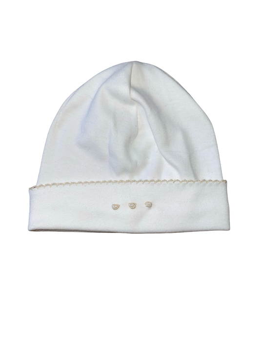 Little Threads White Hat w/ Ivory detail