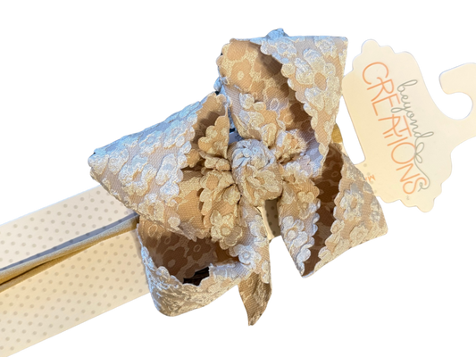 Oakley Jane Registry Beyond Creations 'Oatmeal' Headband Bow