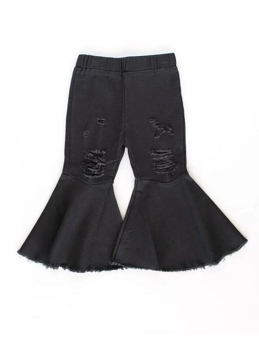 Bailey's Blossoms Barbie Denim Bell Bottoms - Distressed Black