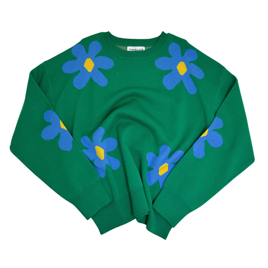 Green Floral Pattern Sweater