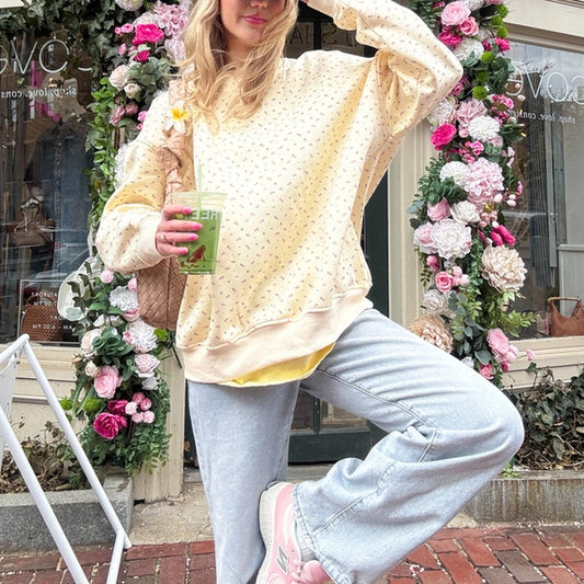 Rosa Clothing Vintage floral print Crewneck Sweatshirt