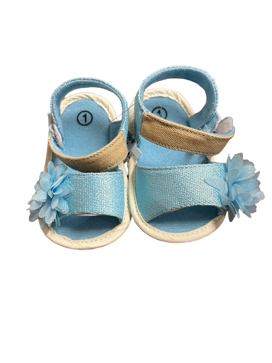 One Strap Soft Sole Sandals with Flowers
