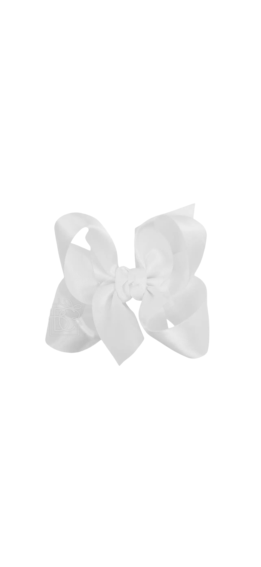Baby Faulk Registry Beyond Creations 4.5" White Satin Alligator Clip Bow