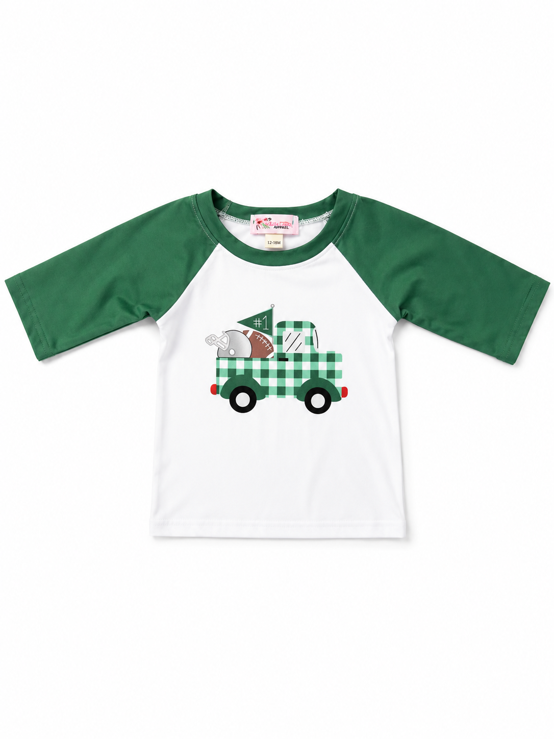 Green Gingham Truck Top