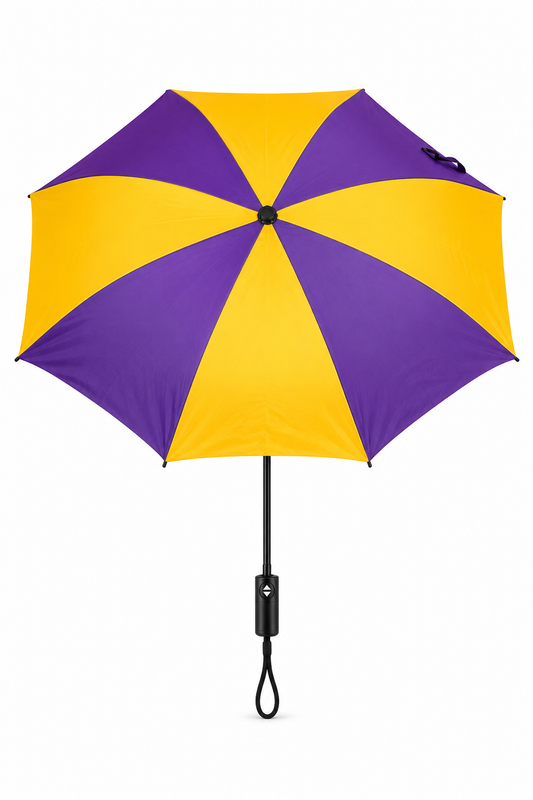 Purple/Gold Topsy Turvy Compact Umbrella
