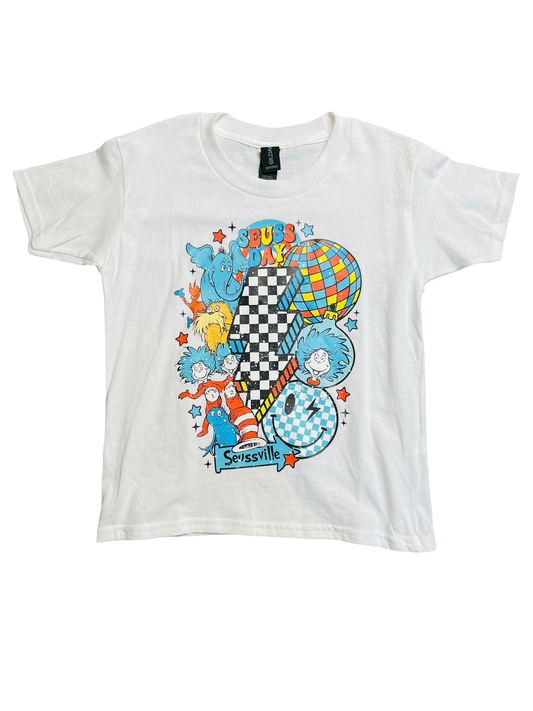 Dr. Seuss Checkered Lightning Bolt Shirt