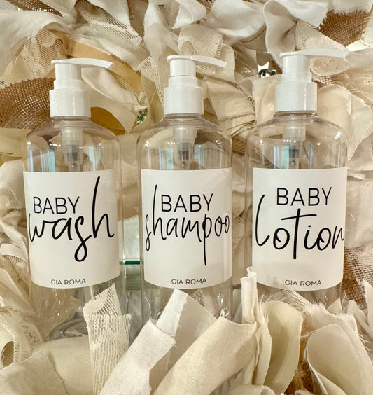 Gia Roma All White Plastic Baby Soap Bottles