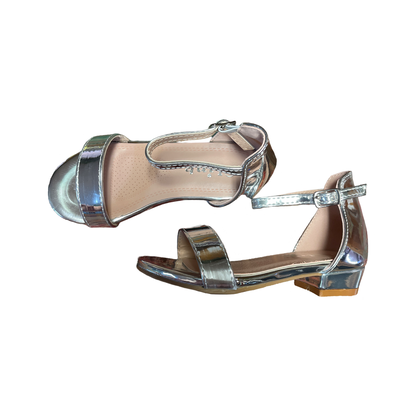Argent Leather Heels