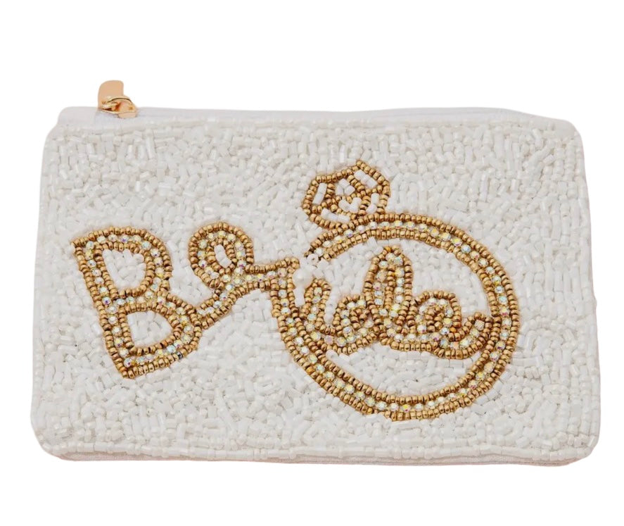 Bride & Ring Beaded Coin Purse