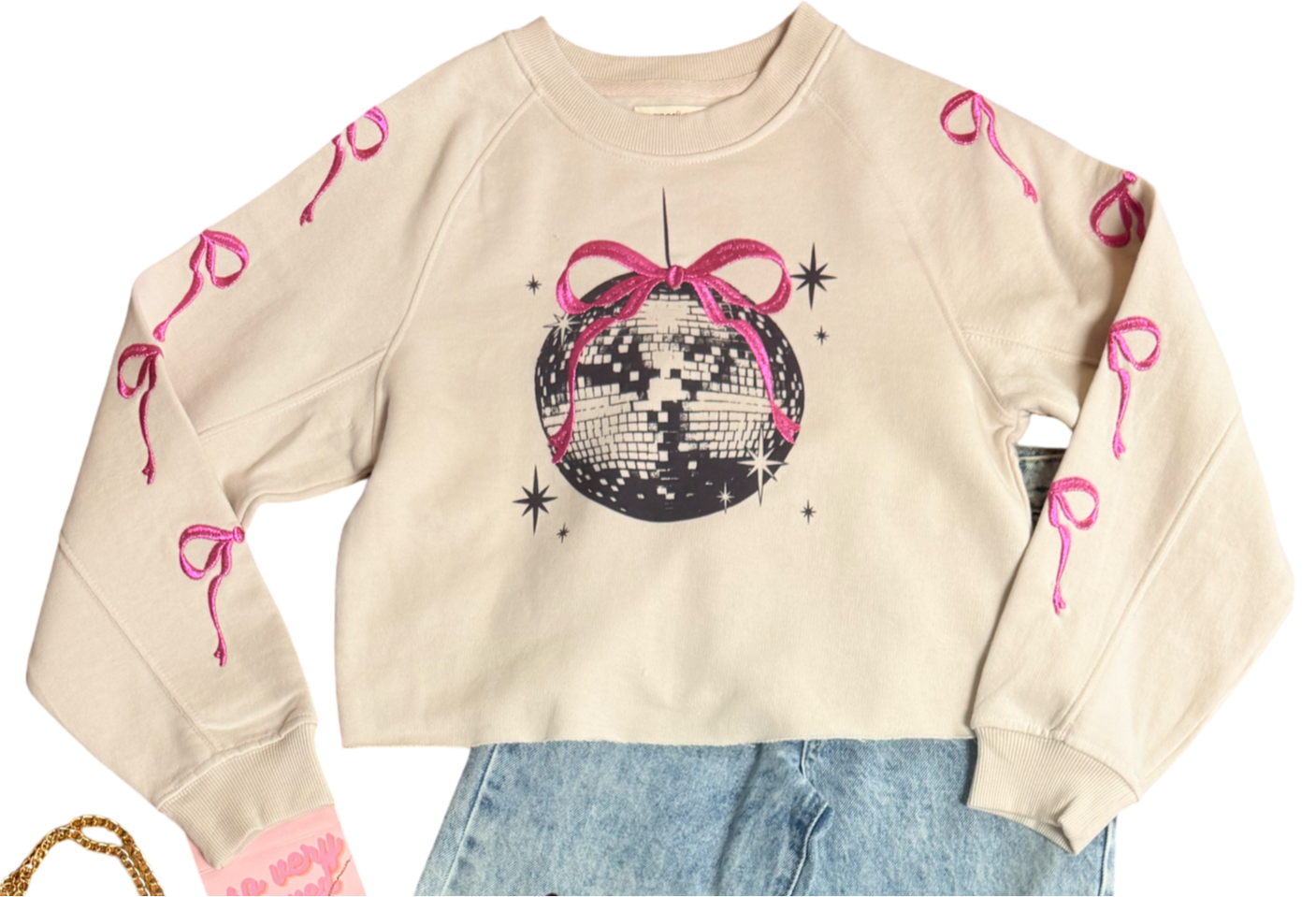 Embroidered Coquette Disco Sweatshirt
