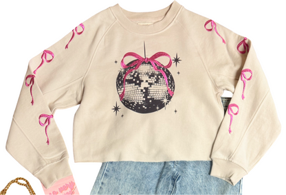 Embroidered Coquette Disco Sweatshirt