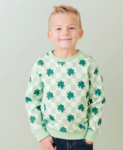 Sweet Wink Shamrock Checkered St. Patrick's Day Sweatshirt