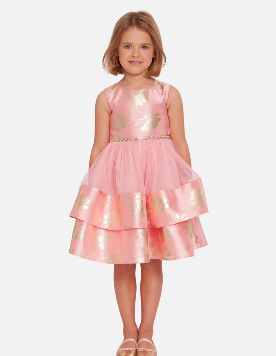 Bonnie Jean Foiled Tiered Dress