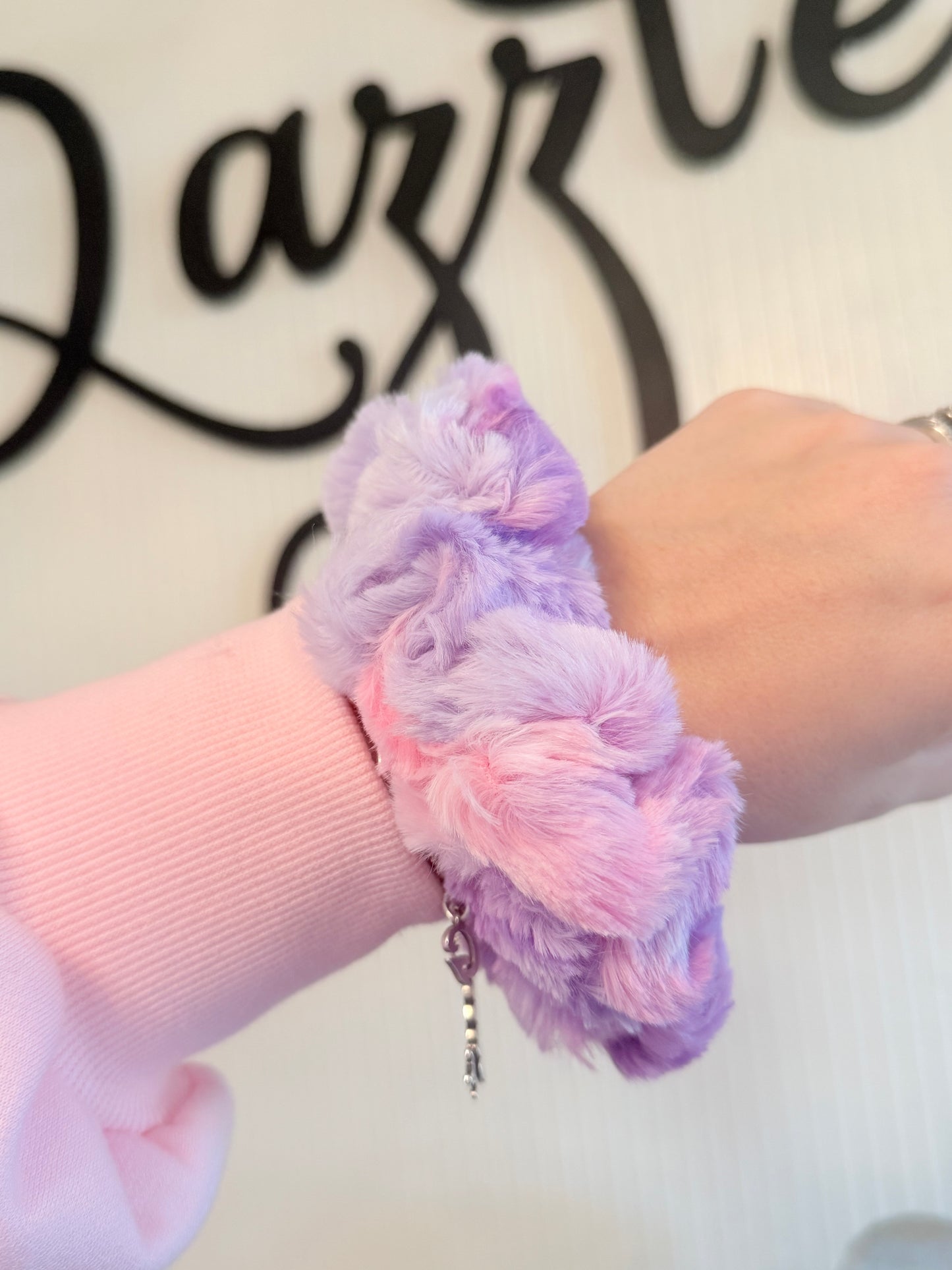 Purple & Pink Tie Dye Fluffy Scrunchie