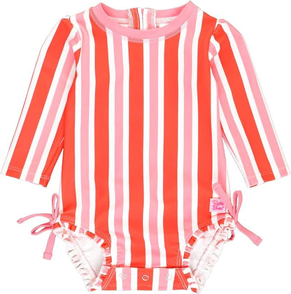 Ruffle Butts Cayenne Pop Stripe LS One Piece