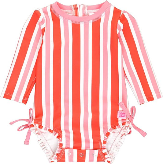 Ruffle Butts Cayenne Pop Stripe LS One Piece