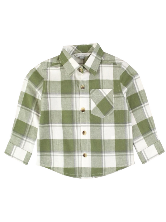 Baby Teske Registry Rugged Butts Dark Ivy Button Down