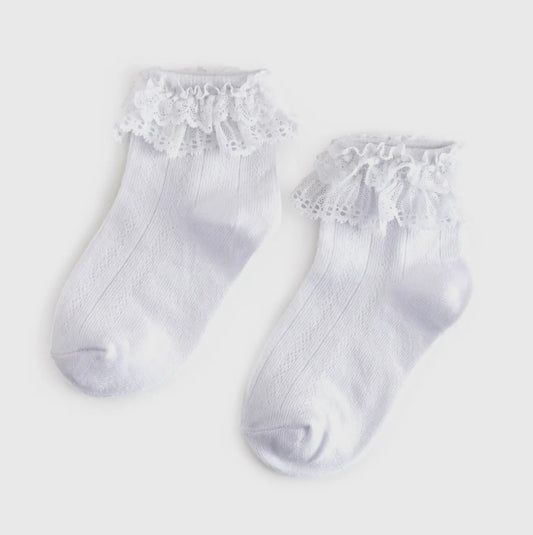 Little Stocking Co. White Bobby Ankle Socks