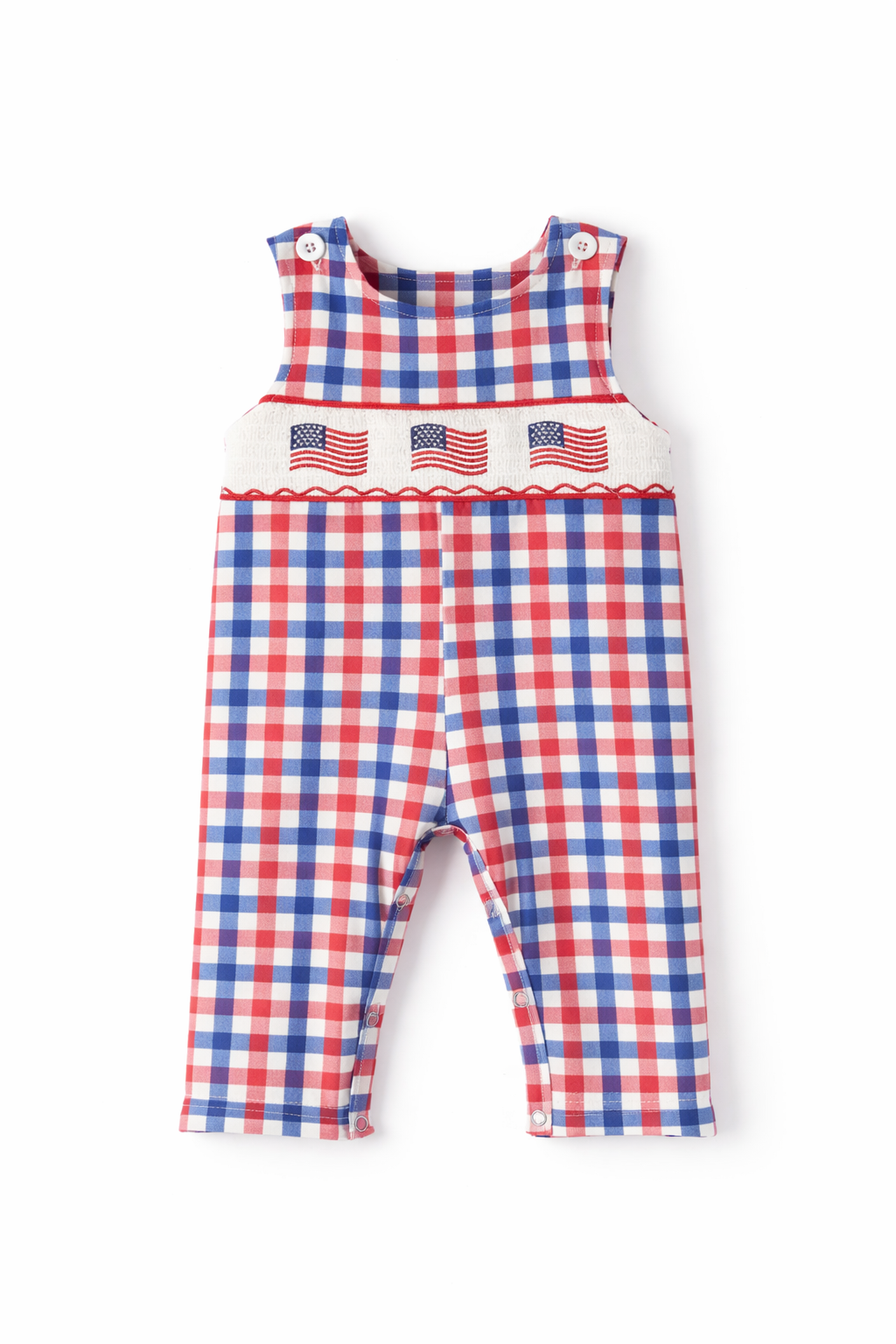 Rylee Faith 4th of July Plaid Romper