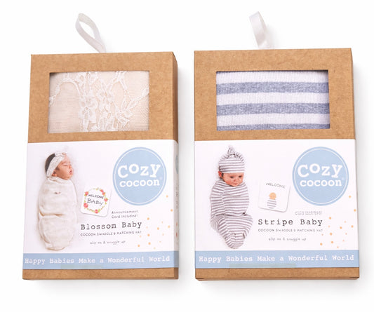 Cozy Cocoon swaddle and matching Hat