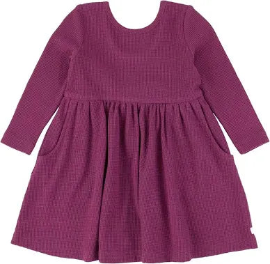 Ruffle Butts Harvest Waffle Knit Long Sleeve Twirl Dress