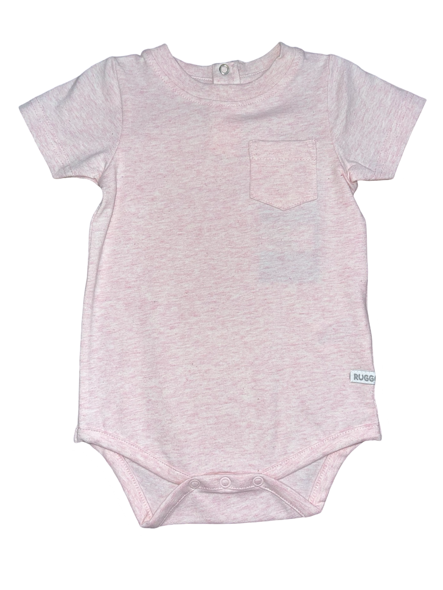 Rugged Butts Pale Pink Short Sleeve Pocket Bodysuit