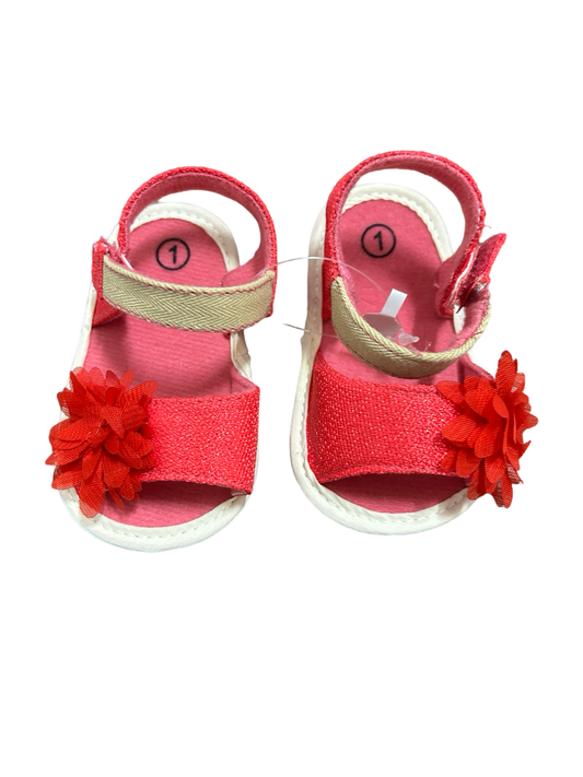 Baby Jackson Registry 'Hot Pink' One Strap Soft Sole Sandals with Flowers